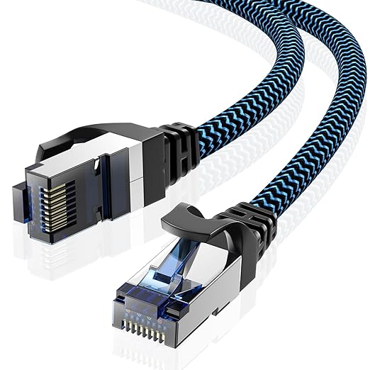 Cat8 Ethernet Cable 1 ft 1 Pack, High Speed 40Gbps 2000MHz, Compatible by CABNEER
