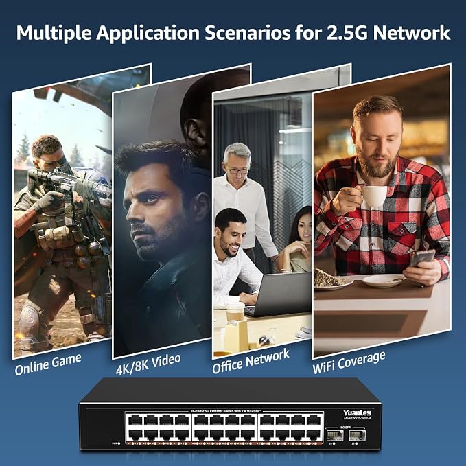 24 Port 2.5G Umanaged Ethernet Switch, 24 x 2.5Gb Base-T Ports, 2 x 10G SFP+ - Image 7
