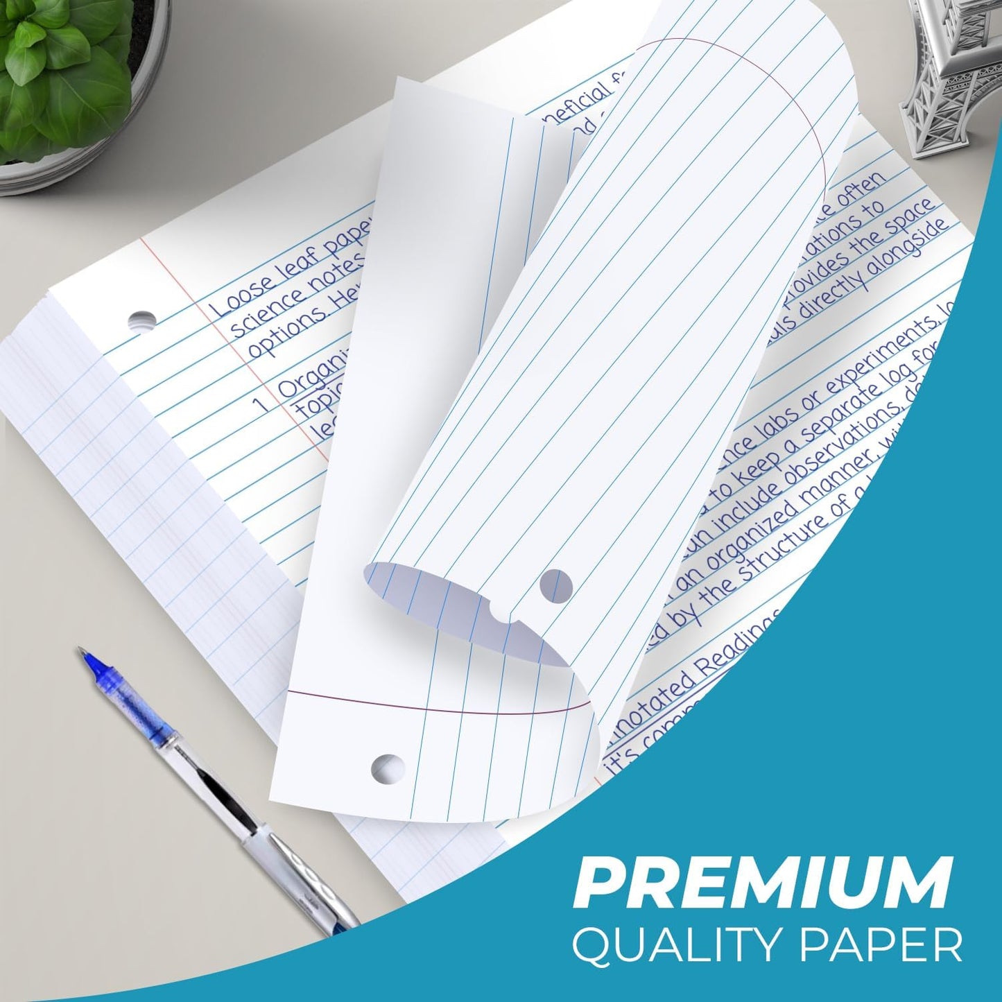 576 Pack (Pallet) Loose Leaf Paper Bulk, 86400 Sheets, Wide Ruled, Pallet of Filler Paper, 150 Sheets/Pack, 8 x 10.5", 3 Hole Punched, 56 Gsm Thick Sheets, School & Office, 4-7 Days Transit