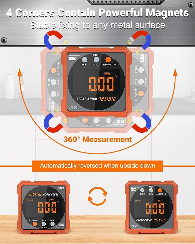 Digital Angle Finder Magnetic Electronic Angle Cube Dual Laser Gauge Digital - Image 4