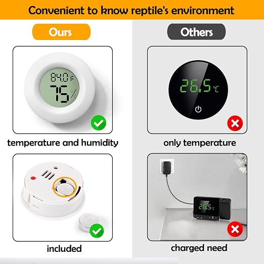 2 PCS White Reptile Thermometer and Humidity Gauge - Image 5