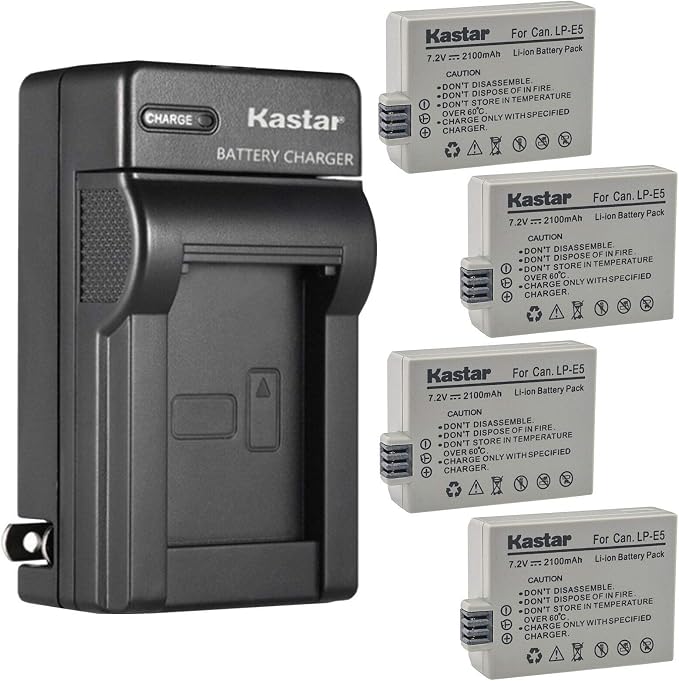 Kastar 4-Pack Battery & AC Wall Charger Replacement by Kastar