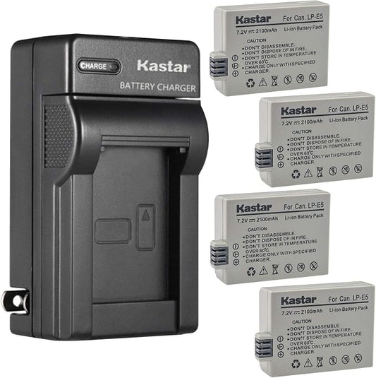 Kastar 4-Pack Battery & AC Wall Charger Replacement by Kastar
