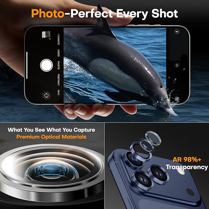for iPhone 17 Pro/iPhone 17 Pro Max Camera Lens Protector, Tempered Glass - Image 4