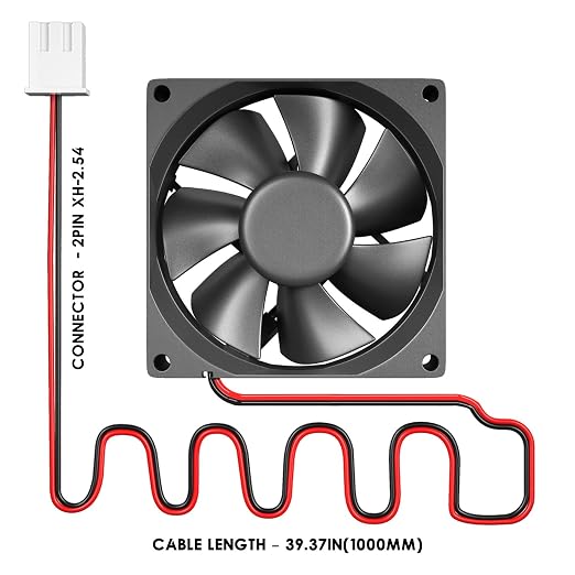 WINSINN DC 60mm Fan 12V 6025 Dual Ball Bearing Brushless Cooling 60x25mm 2PIN - Image 3