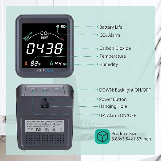 INKBIRDPLUS Ndir Air Quality Monitor Indoor - Image 6