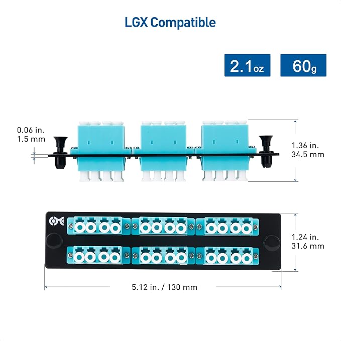 Cable Matters 24 Fibers LC to LC OM3/OM4 Multimode Fiber Patch Panel - Image 7
