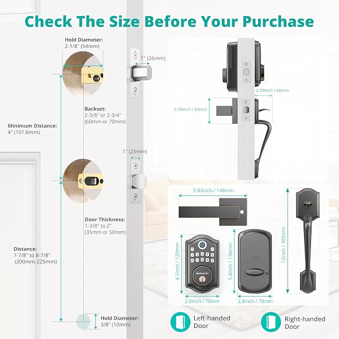 AkaGear DS10 Keyless Entry Door Lock - Image 8