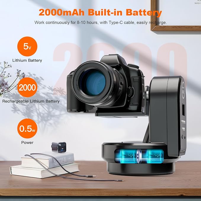 Soonpho M2 Motorized Rotating Panoramic Tripod Head, Remote Control Pan Tilt - Image 5