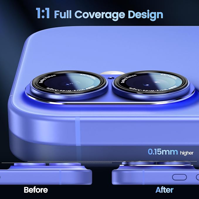 CACOE Camera Lens Protector for iPhone 16/16 Plus/17 - Image 3