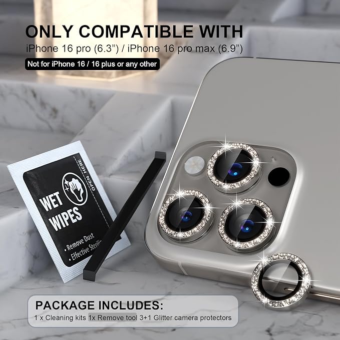 Choiche Compatible for iPhone 16 Pro/iPhone 16 Pro Max Camera Lens Protector - Image 2