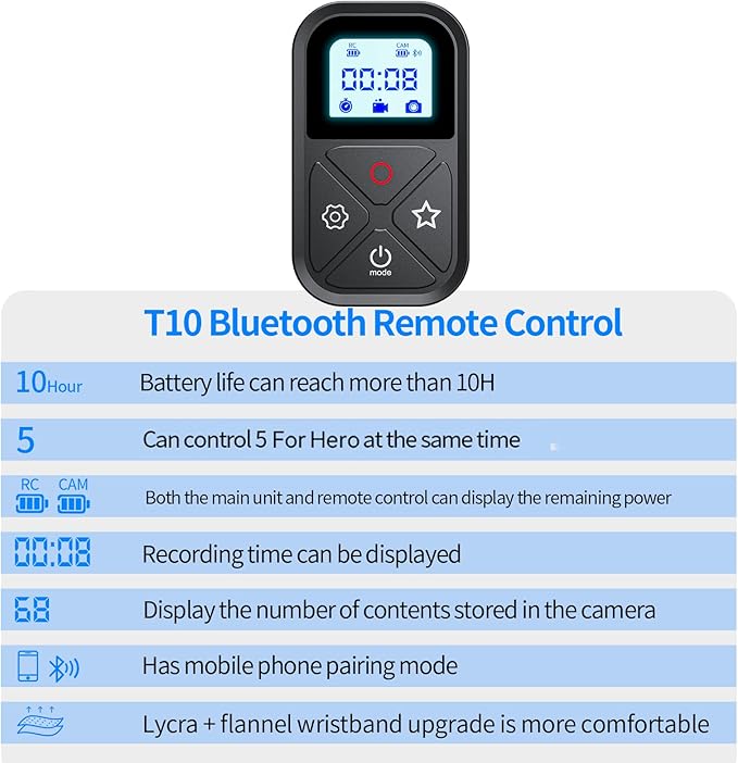 Smart Remote Control for GoPro，Wireless Camera Controller for Hero 12 11 10 9 8 - Image 2