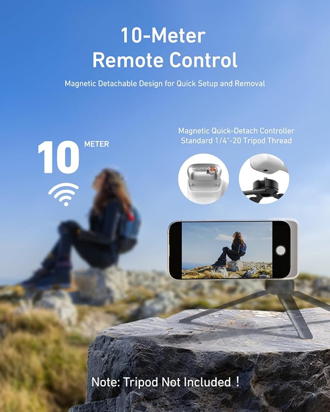 TELESIN Fun Shot Magnetic Phone Camera Grip + C03 Magnetic Selfie Light Bundle - Image 5