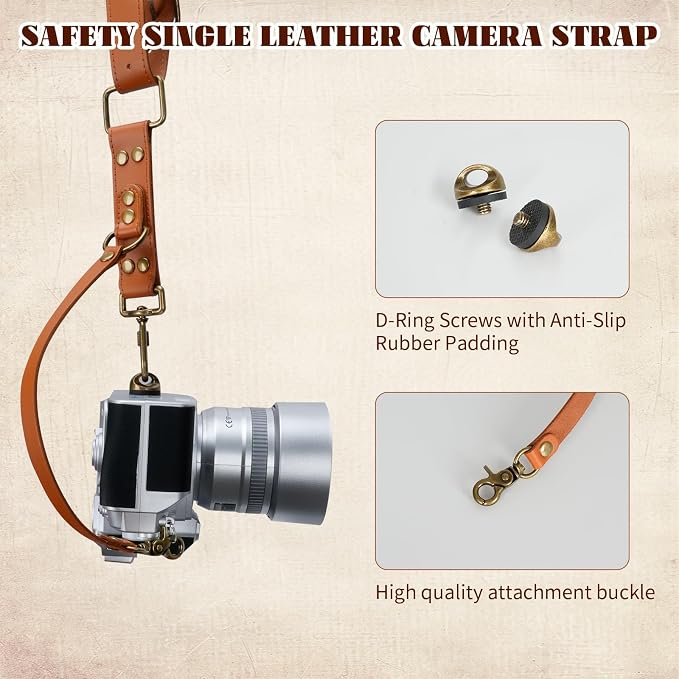 Leather Camera Harness for 1 Camera, Single Camera Strap for Photographers - Image 3