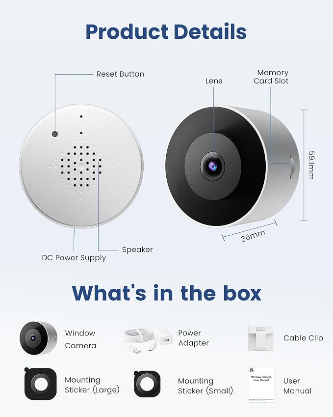 3MP 2K Window Camera, 2.4GHz WiFi 6 Window Security Camera, Smart AI Detection - Image 9