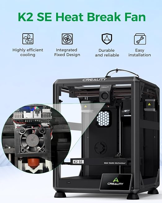 Creality Official K2 SE Heat Break Fan, Axial Fan 3010, 24V Throat Cooling Fan - Image 3