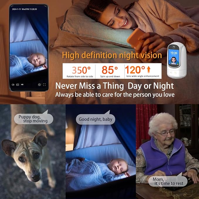 2-Way Video/Audio Security Camera Screen WiFi AI Detection - Image 2