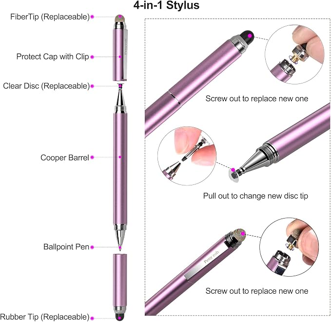 Penyeah 4-in-1 Stylus Pen for Touchscreens, Versatile Capacitive Stylus for - Image 3