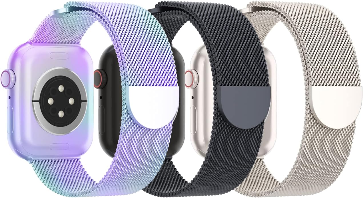 3 Pack Mesh Metal Band Compatible by Steezrd