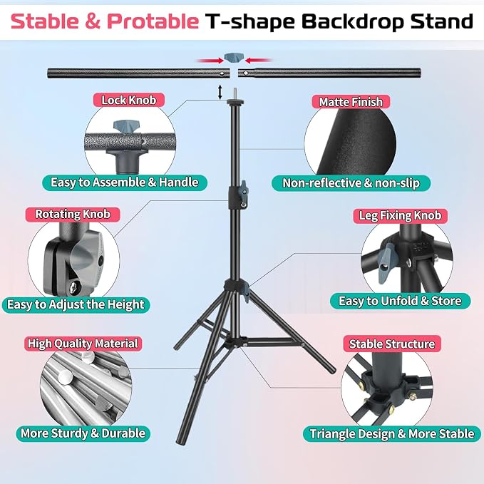 Product Photography Photo Backdrops Stand Kit, Photo Background, 26.8x50in - Image 6
