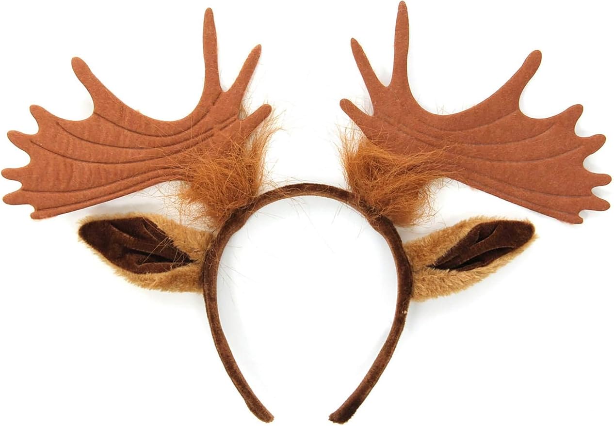 Moose Ears & Antlers Costume Headband - Image 4