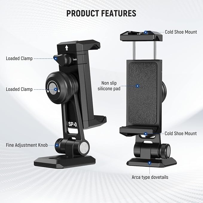 NEEWER Metal Phone Tripod Mount Adapter - Image 7