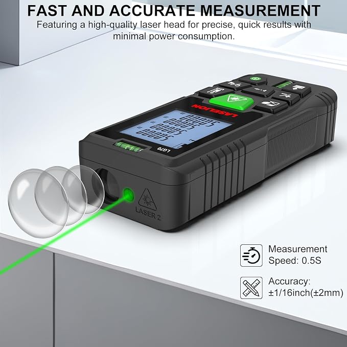 Laser Measure Device, LASELION 229ft Digital Laser Tape Measure High Accuracy - Image 5