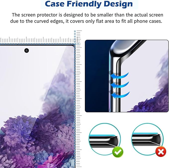 3 Pack Galaxy S20 Plus Screen Protector, HD Clear Tempered Glass, Fingerprint - Image 7