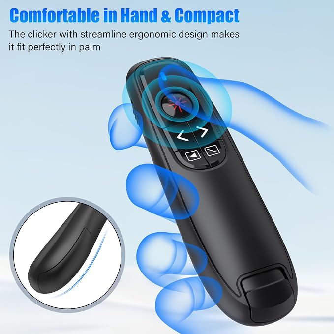Presentation Clicker Wireless Presenter Remote Clicker, USB C PowerPoint Clicker - Image 5