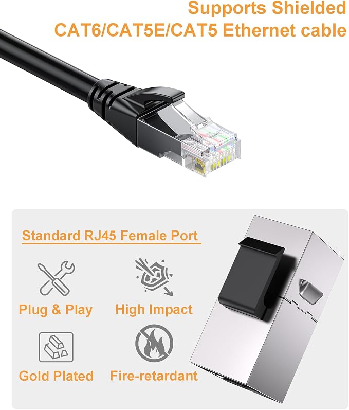 40 Pack Cat 6 Shielded Keystone Coupler, Cat6 Keystone Jacks Female to Female - Image 7