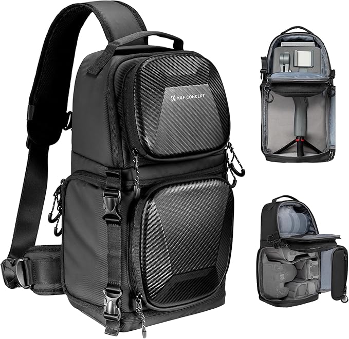 K&F CONCEPT Camera Sling Bag Crossbody Bag Hardshell Camera Shoulder Backpack by KFCONCEPT