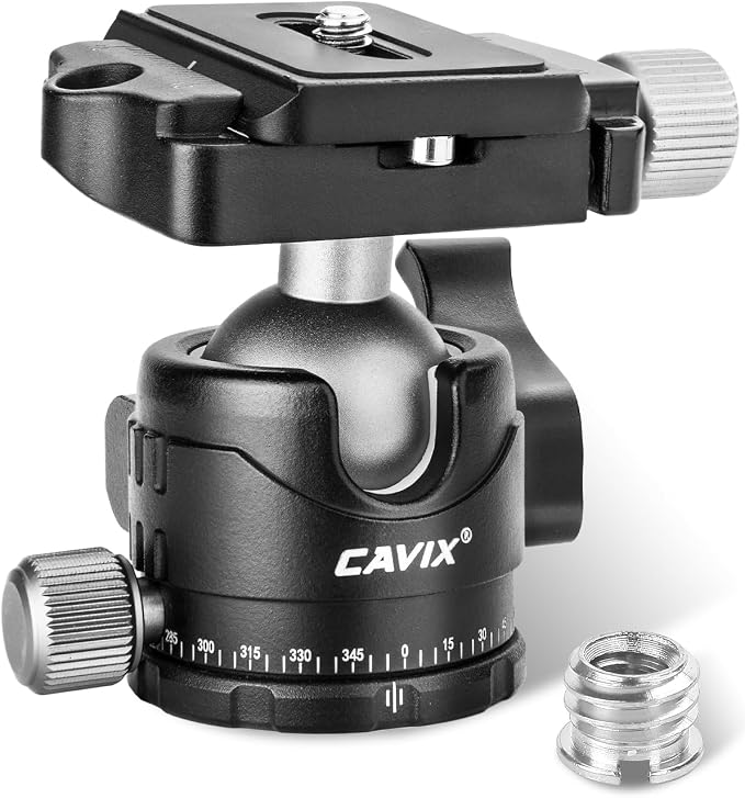 CAVIX Ball Head Mount with 1/4" Screw Arca Type Quick Release Plate 360 Degree - Image 9