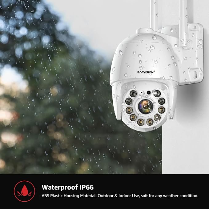 BOAVISION 2K Security Camera Outdoor, AI HumanTracking, Two Way Talk, pan Tile - Image 7