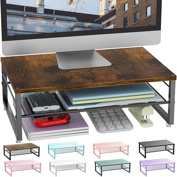 gianotter 2-Tier Metal Monitor Stand Riser, Desk Organizer by gianotter