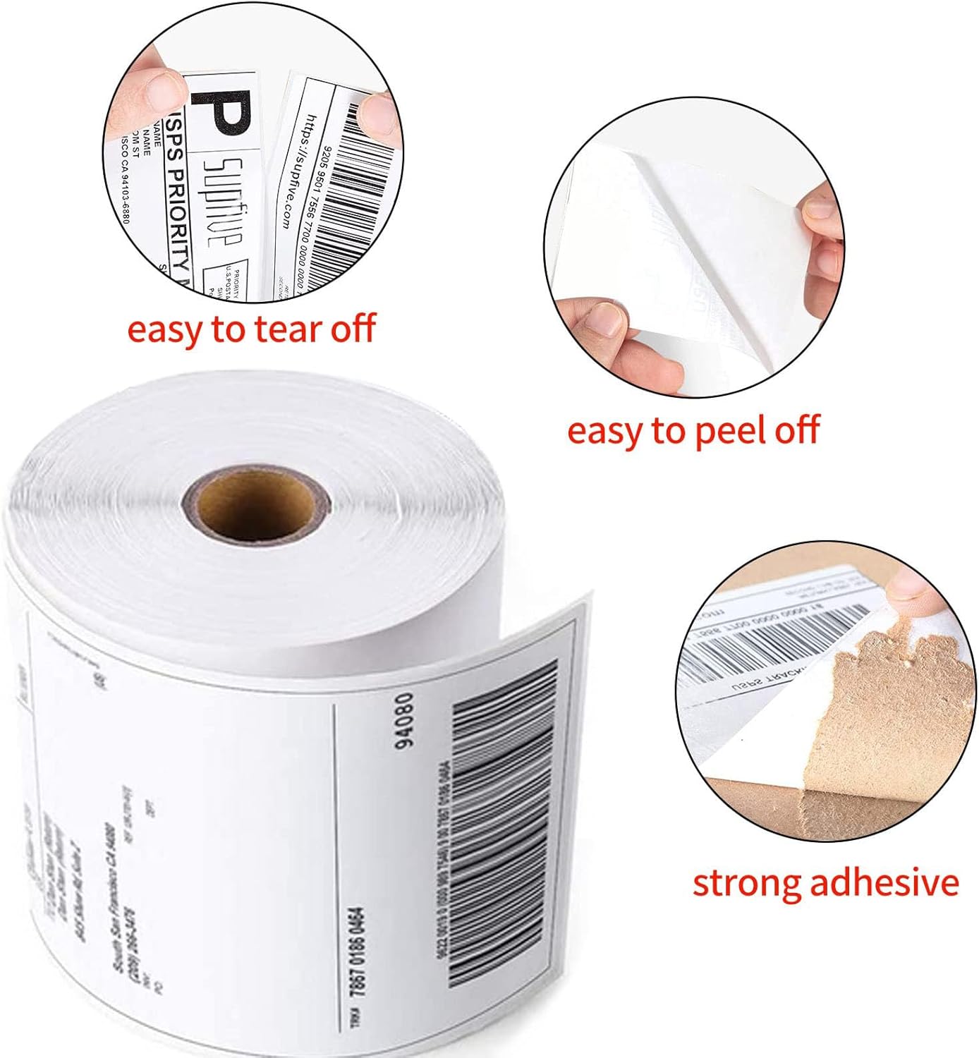 Thermal Labels 4x6 Roll - 1500 Labels, Industrial Labels Direct Thermal Perforated Postage Shipping Label for Rollo, Zebra, MUNBYN and Polono Thermal Printer (NOT for DYMO)