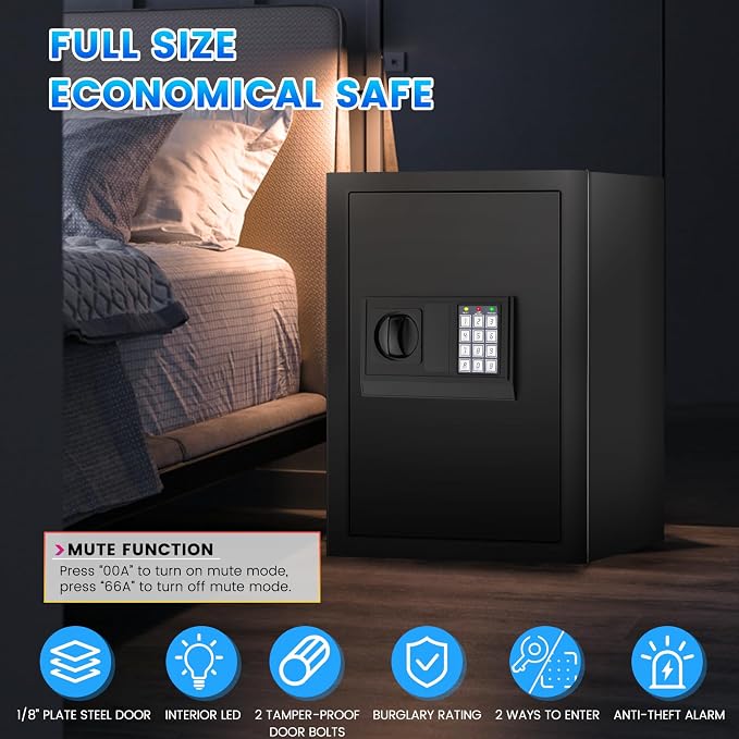 Large Home Safe 3.3 Cuft, Digital Security Safe Box - Image 7