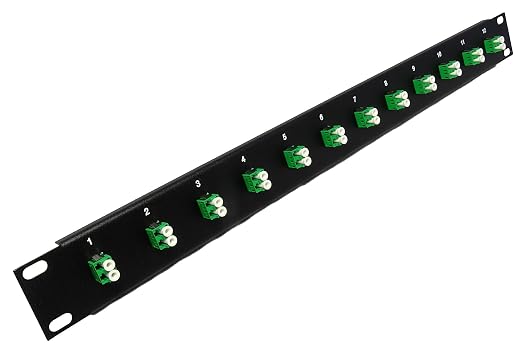 12 Port LC Fiber Patch Panel APC Singlemode 19" by UltraSpecCables