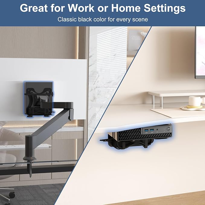 Adjustable Thin Client Mini PC Mount Bracket, Mini PC Vesa Mount, Under Desk - Image 7