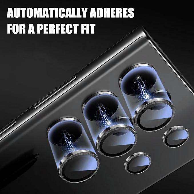 2 Pack Camera Lens Protector for Samsung Galaxy S24 Ultra, 9H Tempered Glass - Image 5