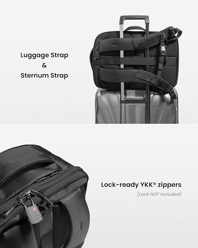 tomtoc Travel Backpack 40L, TSA Friendly Flight Approved Carry-on Luggage Hand - Image 9