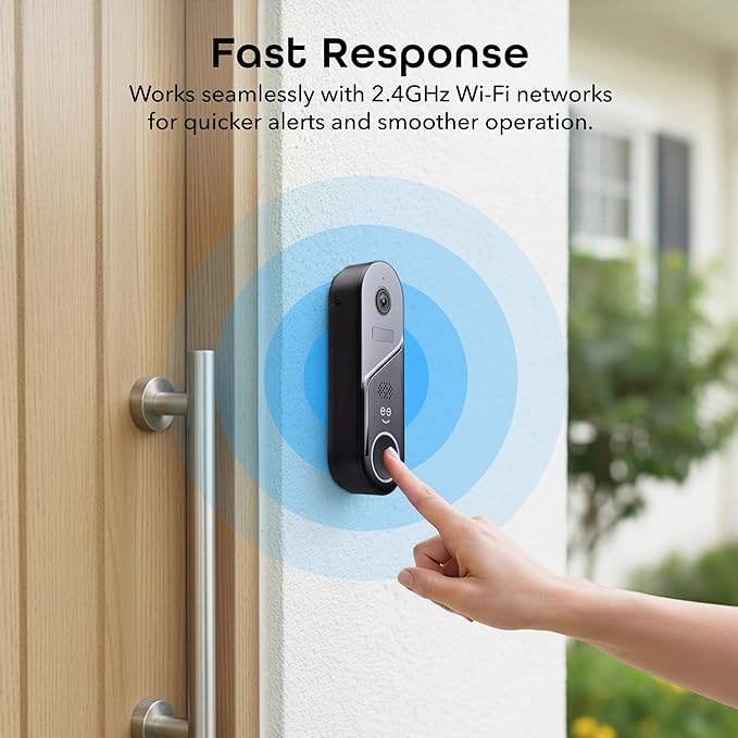 Geeni Halo 3MP Smart Video Doorbell Camera – Battery Powered or Hardwired - Image 5