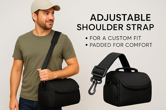 Large Padded Camera Bag with Shoulder Strap – DSLR & Mirrorless Camera Carrying - Image 7