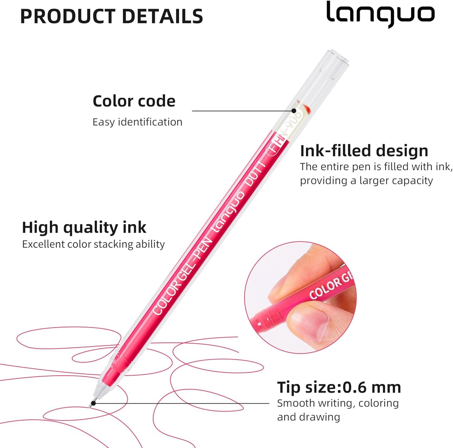 Gel Pens for Adult Coloring Books, 45 Colors Set Gel Colored Pens Marker, Perfect Gel Pens for Adult Drawing Doodling Journaling, Art Supplies and DIY Crafts