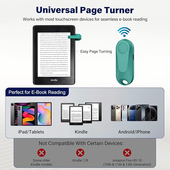 Page Turner for Kindle Paperwhite Oasis Kobo eReaders, Camera Camcorder Remote - Image 6