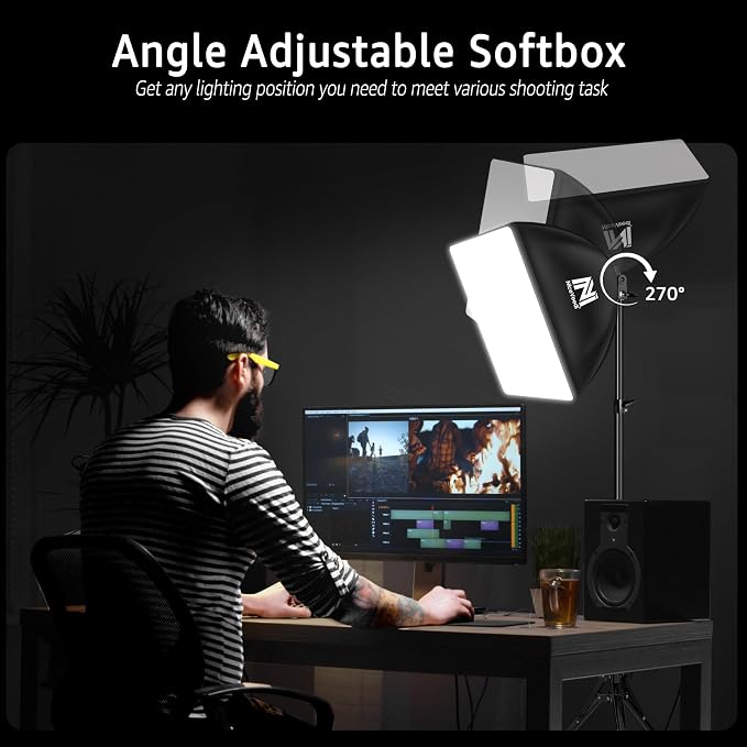 Softbox Lighting Kit, NiceVeedi 16'' x 16'' Softbox Photography Lighting Kit - Image 3