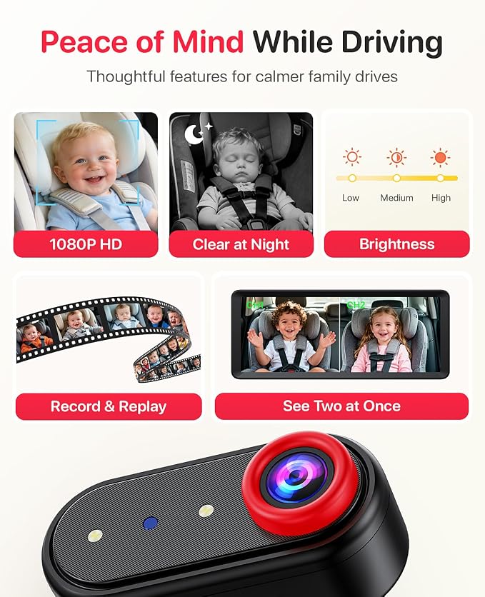 Luckview BM5 MAX 1080P HD Dual Baby Car Camera - Image 8