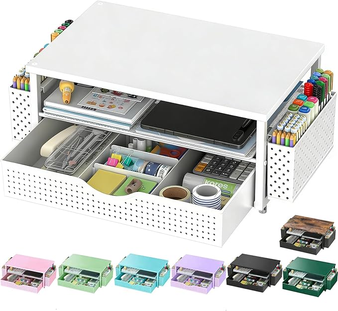 Spacrea Desk Organizer and Accessories, Computer Monitor Stand Riser by Spacrea