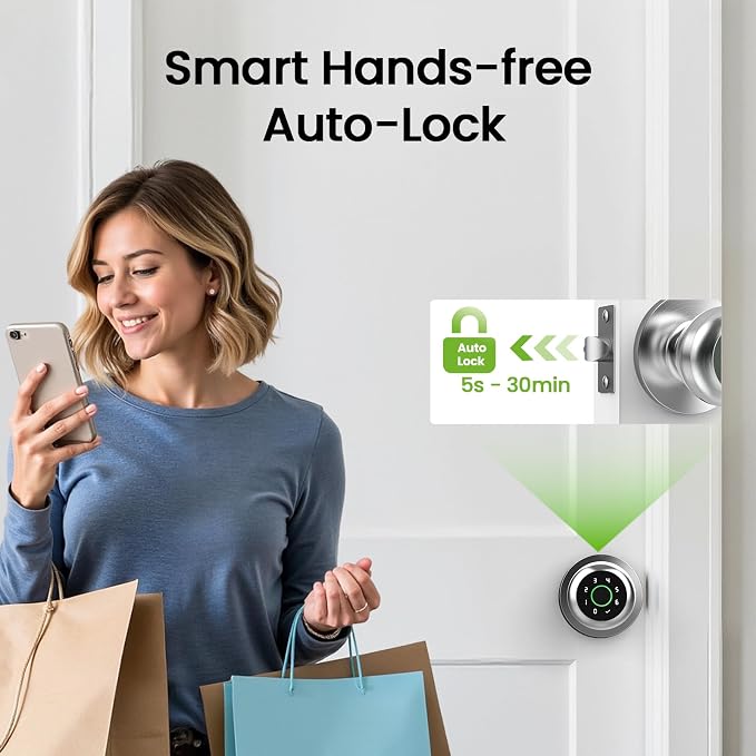 GHome Smart Fingerprint Door Lock, 4 in 1 Smart Fingerprint Door Knob - Image 5