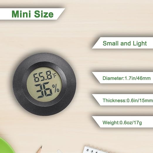 Reptile Thermometer and Humidity Gauge Digtal Terrarium Thermometer Circular - Image 2