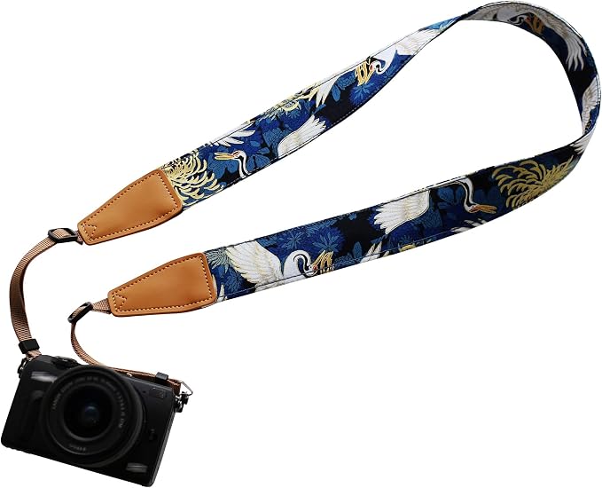 Original Design Personalized Adjustable Camera Strap Chrysanthemum & Crane in by Unknown